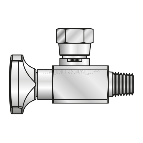 Кран манометра R1/4" (90°) оцинкованный (Mini Press)