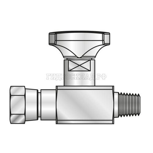 Кран манометра G 1/4"(г)-R 1/4"(ш) оцинкованный (Mini Press)