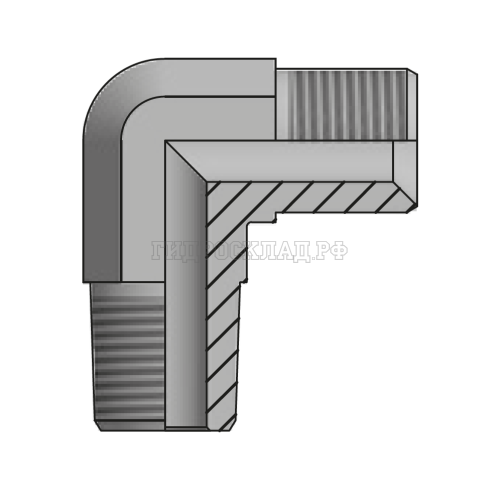 Адаптер 90° BSP(ш) 1/8" - NPT(ш) 1/8" (Vitillo SPA)