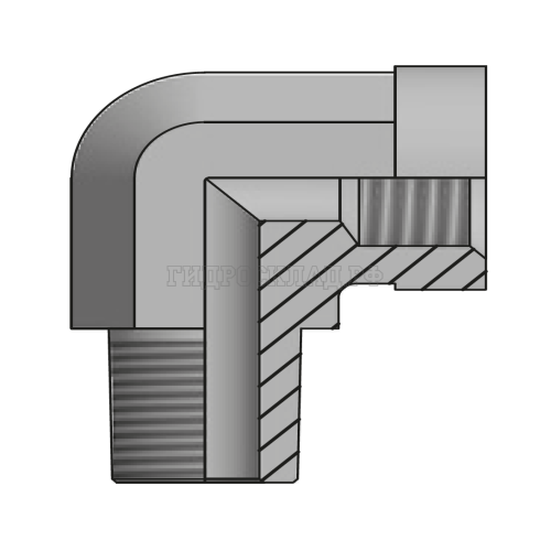Адаптер 90° BSPT(ш) 3/8" - BSPP(F) 3/8" (Vitillo SPA)