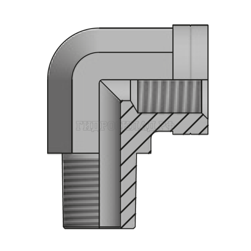 Адаптер 90° NPT(ш) 3/8" - NPT(F) 3/8" (Vitillo SPA)