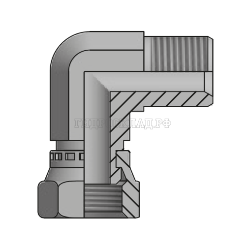 Адаптер 90° BSP(ш) 3/8" - BSP(г) 3/8" (Vitillo SPA)
