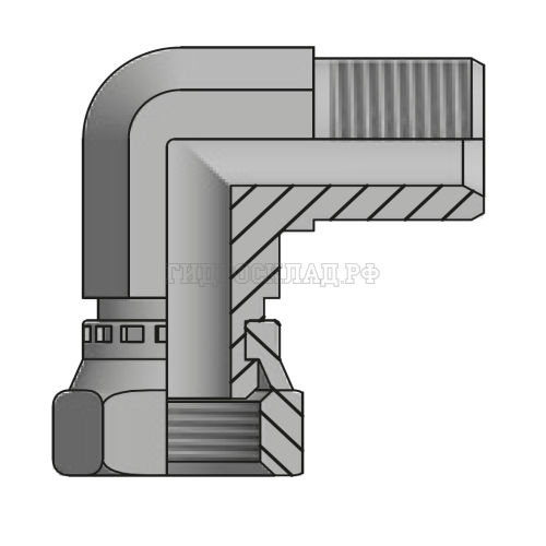 Адаптер 90° BSPT(ш) 1/4" - BSP(г) 1/4" (Vitillo SPA)
