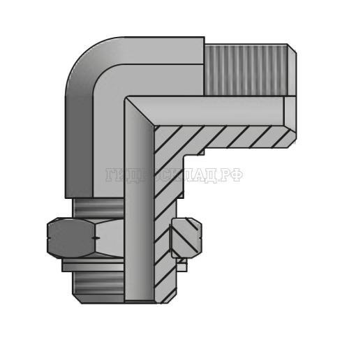 Адаптер 90° DK(ш) 30X1.5 - Metric(ш) 33X2 o.r.+ контргайка (Vitillo SPA)
