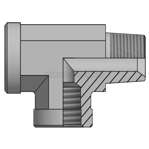 Адаптер тройник BSPP(F) 3/8" - BSPT(ш) 3/8"  - BSPP(F) 3/8" (Vitillo SPA)