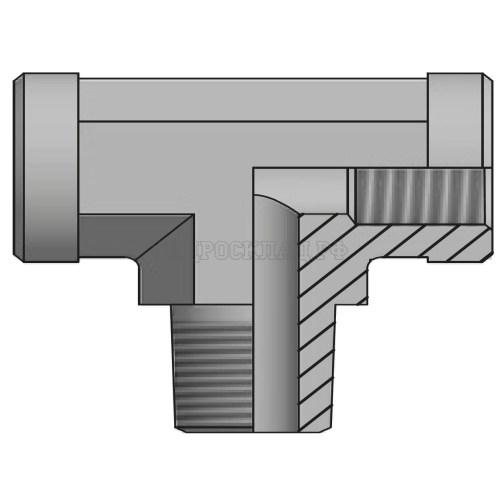 Адаптер тройник BSPP(F) 1/4" - BSPP(F) 1/4"  - BSPT(ш) 1/4" (Vitillo SPA)