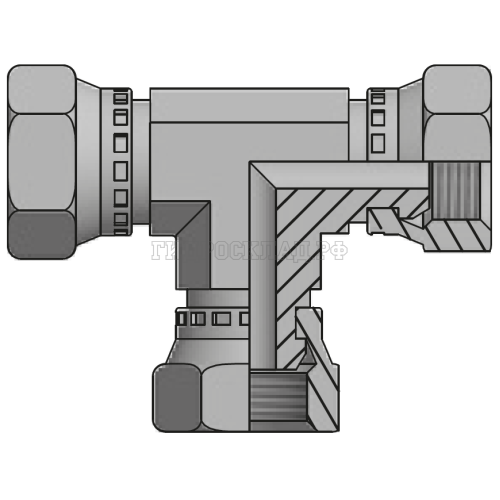 Адаптер тройник BSP(г) 1/8" - BSP(г) 1/8"  - BSP(г) 1/8" (Vitillo SPA)