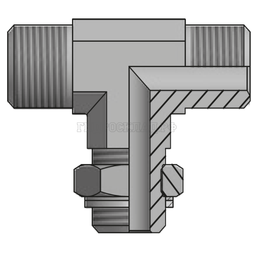 Адаптер тройник BSP(ш) 1/8" - BSP(ш) 1/8" - BSPP(ш) 1/8" o.r.+ контргайка (Vitillo SPA)