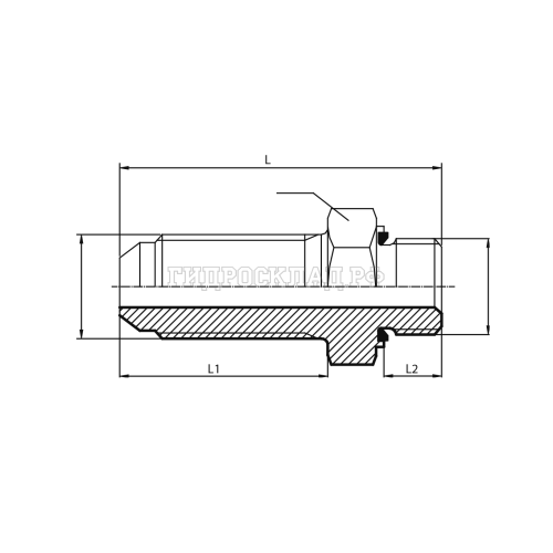 Адаптер JIC(ш) 1.5/16" - BSPP(ш) 1" проходной Form E (Vitillo SPA)