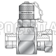 Адаптер S12.65x1.5 - с точкой контроля BSP(ш)G3/4”-BSP(г)G3/4” (мет.колп. с цеп.) (Mini Press)