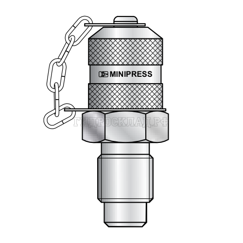Точка контроля давления M16x1.5- M16x1.5 мет.колп.с цеп. (Mini Press)