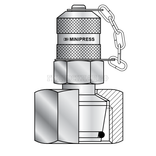 Точка контроля давления S12.65x1.5 - DKOS(г) M 16x1.5 (мет.колп.с цеп.) (Mini Press)