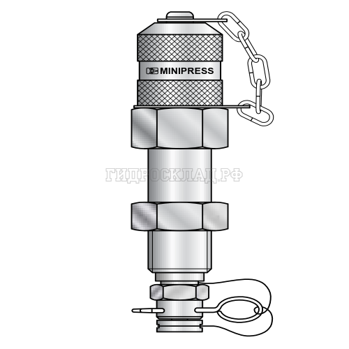 Точка контроля давления M16x2 - Plug-in (мет.колп.с цеп.) проходной (Mini Press)