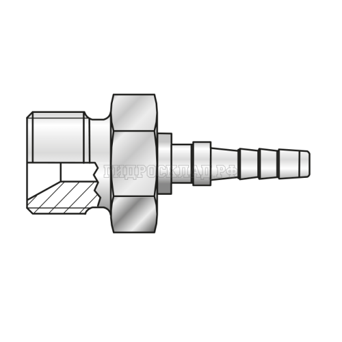 Фитинг BSP(ш) G 1/8 Ду=3мм (0°) (Mini Press)