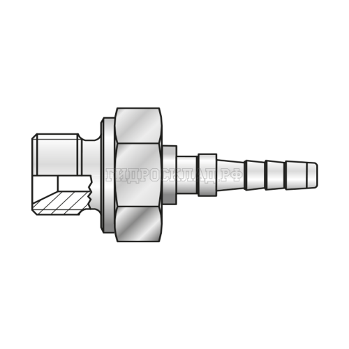 Фитинг BSP(ш) G 1/8 Ду=4мм (0°) (Mini Press)