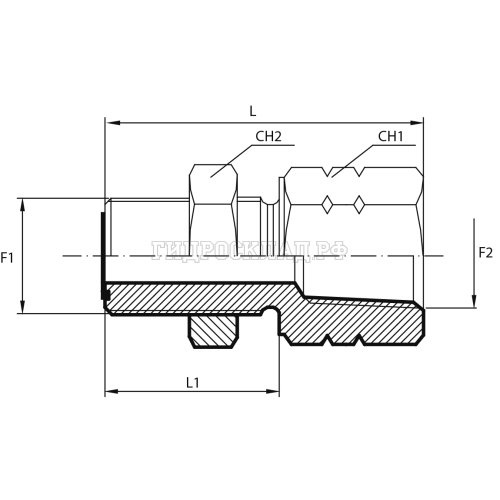 Адаптер ORFS(ш) 2" - NPT(F) 1.1/2" проходной (Vitillo SPA)