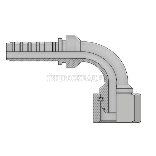 Фитинг BSP (г) 1/2” DN=12 (90°) InterLock (без зачистки) (thrust-wire nut)