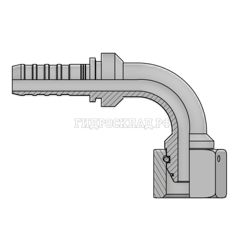Фитинг DKOS (г) M36x2 DN=20 (90°) InterLock (без зачистки) (thrust-wire nut)