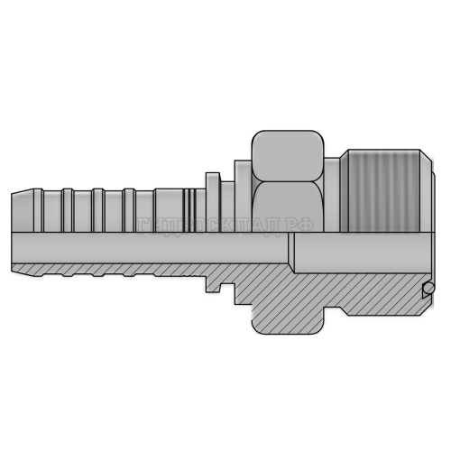 Фитинг ORFS (ш) 1.3/16” DN=12 InterLock (без зачистки)