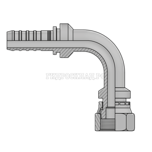 Фитинг ORFS (г) 13/16” DN=12 (90°) InterLock (без зачистки)