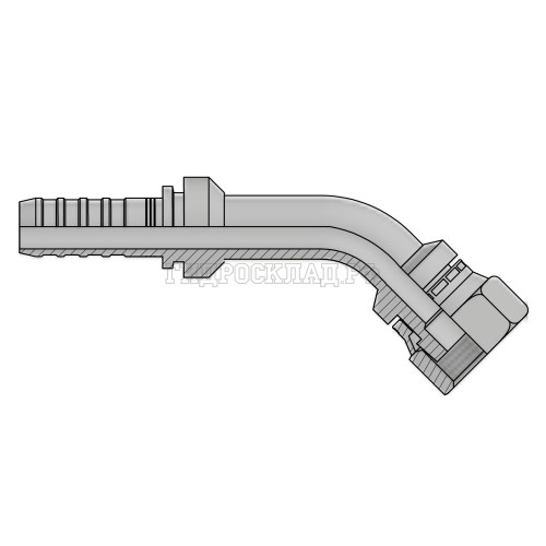 Фитинг ORFS (г) 1.3/16” DN=25 (45°) InterLock (без зачистки)