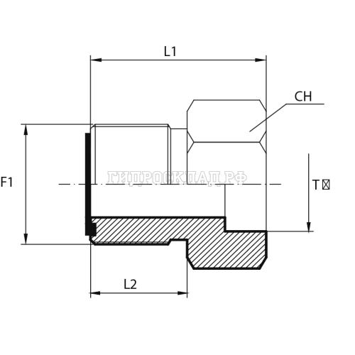 Адаптер ORFS(ш) 11/16" - P=15 под сварку (Vitillo SPA)