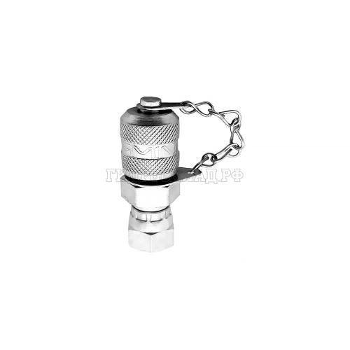 Точка контроля давления M16x2 - BSP(г) 3/8" - мет.колп.с цеп. (Mini Press)