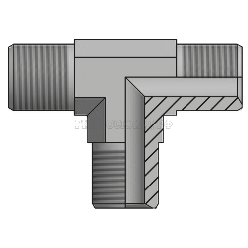 Адаптер тройник BSP(ш)1/4"-BSP(ш)3/8"-BSP(ш)1/4" (Китай)