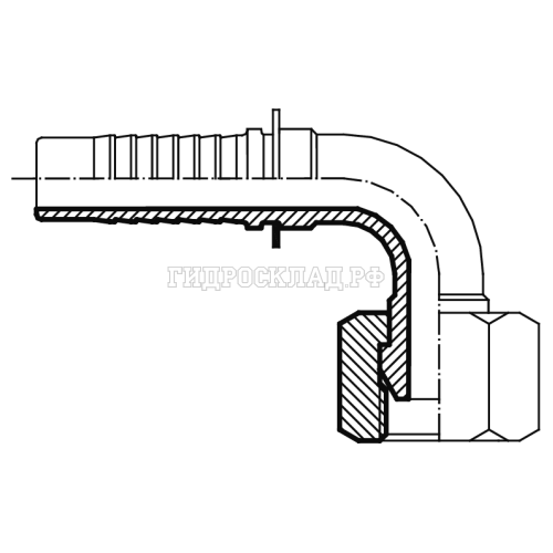 Фитинг BSP (г) 1/2" DN=12 (90°) (O-Ring slip-on nut) (Vitillo SPA)