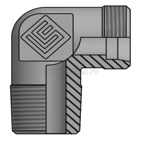 Адаптер ТС 90° P=12 20x1.5 - NPT 1/2"(ш) (Vitillo SPA)