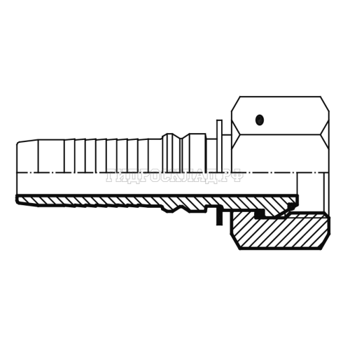 Фитинг BSP (г) 1" DN=25 (0°) InterLock S38 (Vitillo SPA)