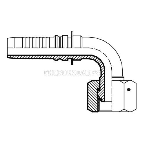 Фитинг BSP (г) 1" DN=25 (90°) InterLock (Vitillo SPA)