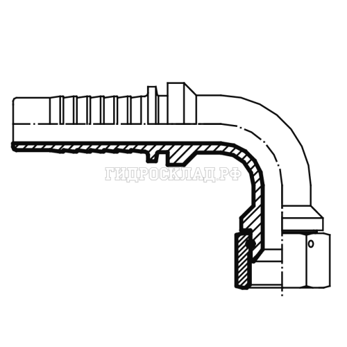 Фитинг JIC (г) 2.1/2" DN=50 (90°) (Китай)