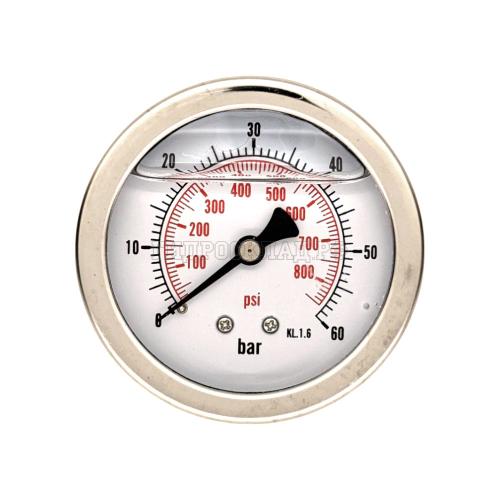 Манометр 63мм 0-60 бар  G1/4 (сзади) (Китай)