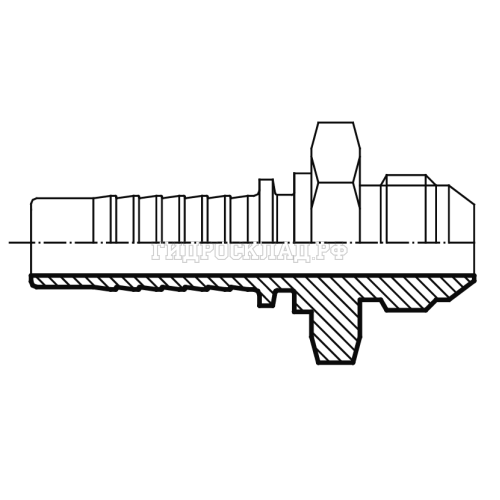 Фитинг JIC (ш) 7/8" DN=10 (Китай)