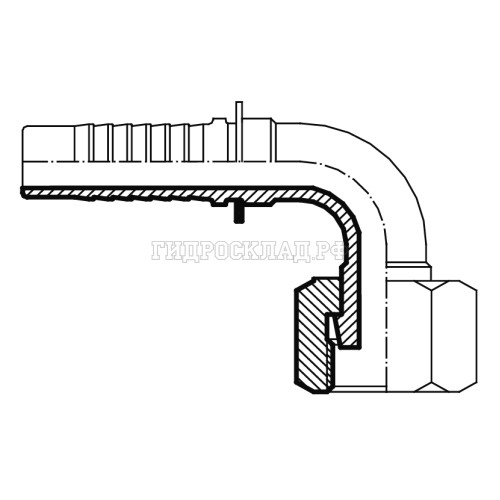 Фитинг ORFS (г) 1.3/16" DN=12 (90°) (Китай)