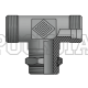 Адаптер ТС тройник P=20 30x2 - UNF 1.1/16"(ш) контргайка (гориз.) (Vitillo SPA)