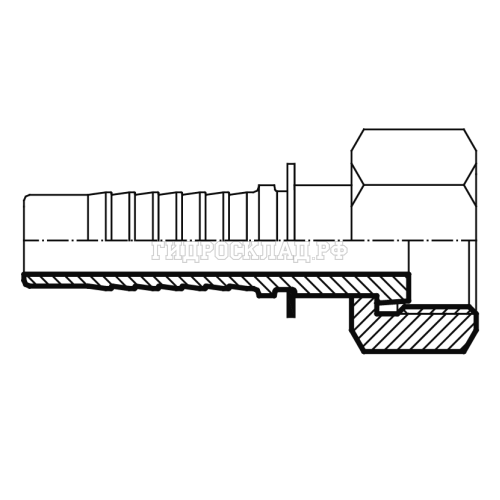 Фитинг ORFS (г) 9/16" DN=10 (0°) (Vitillo SPA)