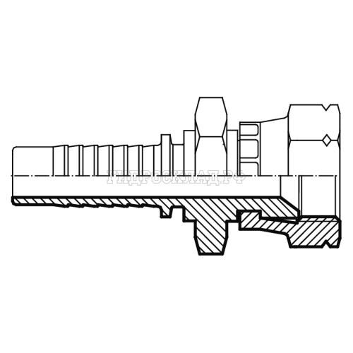 Фитинг JIS(KOMATSU) 18x1.5 DN=06 (0°) (Китай)