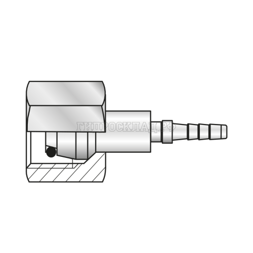 Фитинг DKOL(г) M18x1.5 Ду=4мм (0°) с муфтой (Китай)
