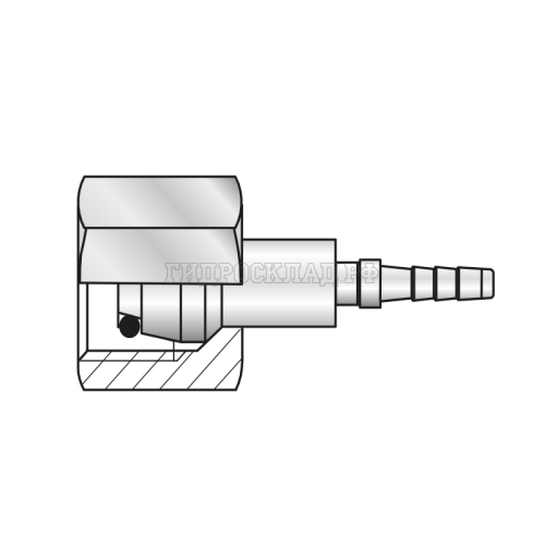 Фитинг DKOS(г) M16x1.5 Ду=4мм (0°) с муфтой (Китай)
