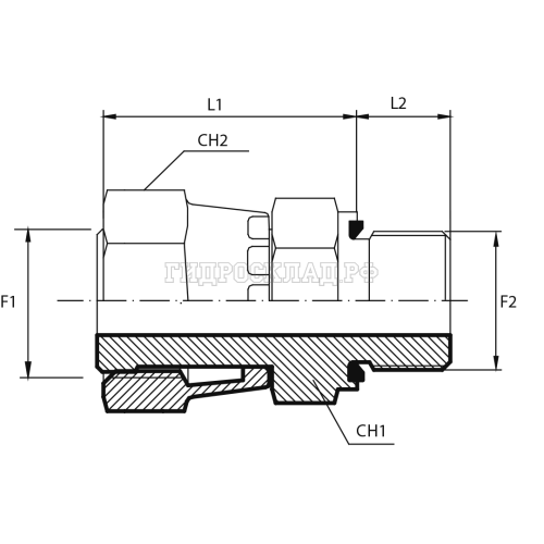 Адаптер ORFS(г) 11/16" - BSPP(ш) 1/4" Form E (Vitillo SPA)