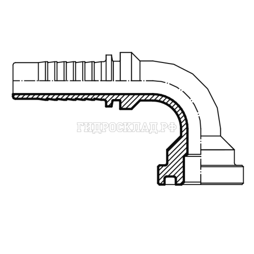 Фланец SUPERCAT D=47.6 DN=25 (90°) (Китай)