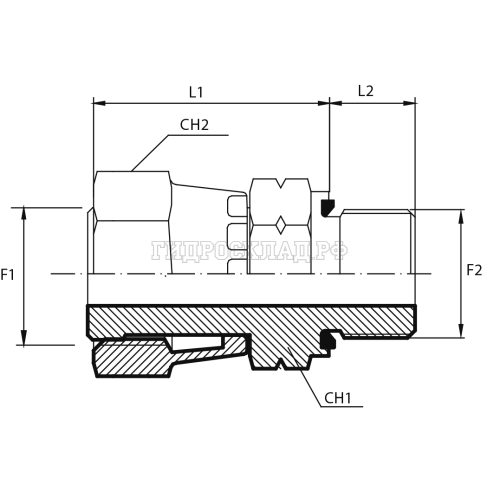 Адаптер ORFS(г) 2" - Metric(ш) 48X2 Form E (Vitillo SPA)