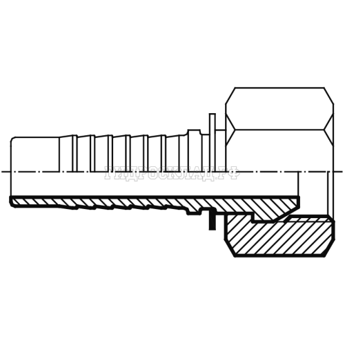 Фитинг BSP (г) 1/2" DN=12 (0°) (slip-on nut) (Vitillo SPA)