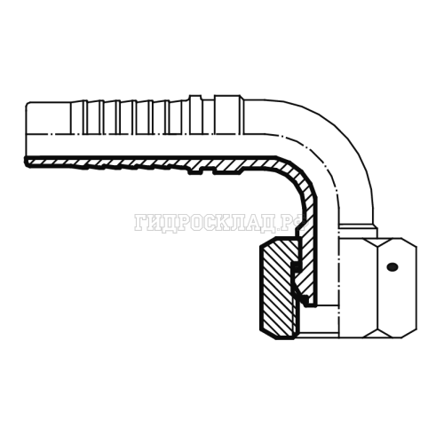 Фитинг BSP (г) 3/4" DN=20 (90°) (thrust-wire nut) (Vitillo SPA)