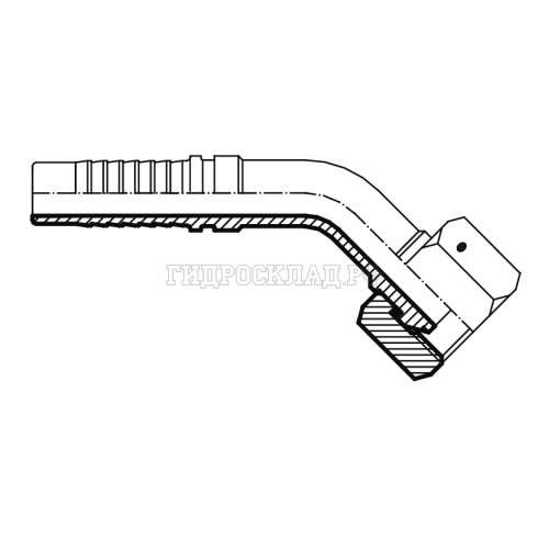 Фитинг BSP (г) 1.1/4" DN=25 (45°) (thrust-wire nut) (Vitillo SPA)