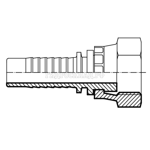 Фитинг BSPflat (г) 3/4" DN=16 (0°) (Vitillo SPA)
