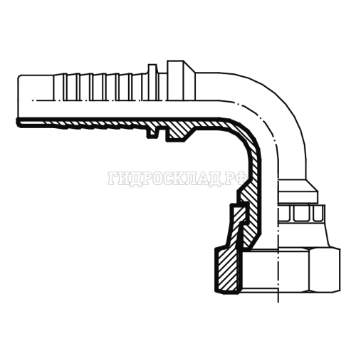 Фитинг JIS(TOYOTA) 1/2" DN=12 (90°) (Vitillo SPA)