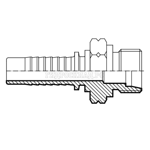 Фитинг DKL-French (ш) 36x1.5 DN=20 PIPE=26.75 (Vitillo SPA)